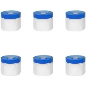 vidaXL Maskerfolie met zelfklevende tape 6 st Doorzichtig en Blauw