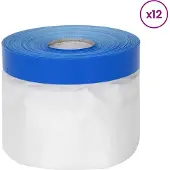 vidaXL Maskerfolie met zelfklevende tape 12 st Doorzichtig en Blauw