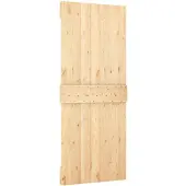vidaXL Schuifdeur Natuurlijk en Wit 80 x 210 cm Massief grenenhout