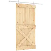 vidaXL Schuifdeur Natuurlijk en Wit 100 x 210 cm Massief Grenenhout