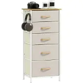 HOMCOM Stoffen Ladekast-Vliesstof, Staal-86L x 30B x 94,5H cm-Beige
