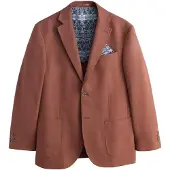 Next - Heren - Normale Pasvorm - Blazer van linnenmix met textuur - Bruin