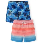 MINOTI Zwemshorts blauw / donkerblauw / zalm roze / pitaja roze
