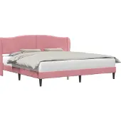 vidaXL Bedframe met hoofdeinde Roze 180 x 200 cm Fluweel