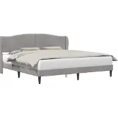 vidaXL Bedframe met hoofdeinde Lichtgrijs 200 x 200 cm Fluweel