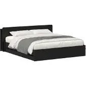 vidaXL Bedframe met opbergruimte en hoofdbord Zwart 180 x 200 cm