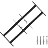 vidaXL Veiligheidshek voor ramen met 2 horizontale stangen, 3 stuks, 43-74 cm