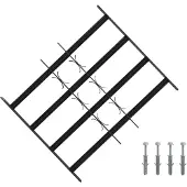 vidaXL Veiligheidshek voor ramen met 4 horizontale stangen, 3 stuks, 43-74 cm