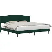 vidaXL Bedframe met hoofdeinde Donkergroen 200 x 200 cm Fluweel
