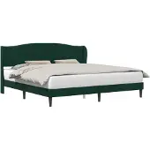 vidaXL Bedframe met hoofdeinde Donkergroen 200 x 200 cm Fluweel
