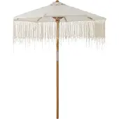 J-Line parasol Macrame - hout - ecru