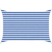 vidaXL Zonneschaduwzeil 2 x 3,5 m HDPE Rechthoekig Blauw en Wit