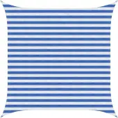 vidaXL Zonneschaduwzeil 2,5 x 2,5 m HDPE Vierkant Blauw en Wit