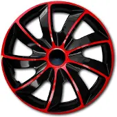 NRM Set wieldoppen 15" QUAD rood/zwart 4 stuks
