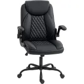 HOMCOM bureaustoel - Polyurethaan - 67x65x110cm - Zwart
