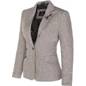 TruClothing Dames Tweed jaren 1920 visgraat lichtgrijze blazer