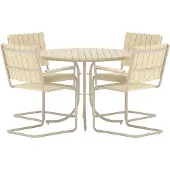 Ebuy24 Holmsund tuinmeubelset tafel 100x100cm 4 stoelen beige.