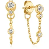 Ania Haie Gold Drop Chain Stud Earrings E