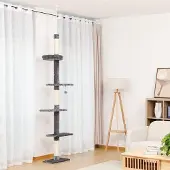 Famanu kattenplank met verstelbare hoogte, 5 niveaus - grijs