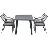 Garden Impressions Dido stoelen mosgroen 4 stuks + Terni tafel 160 cm