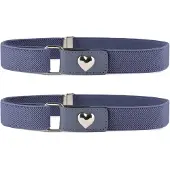 Ladeheid 2x meisjesriem elastische riem 1-6 jaar 34-65 cm P15G (jeans/hart)