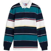 Tommy Hilfiger Relaxed Stripe Rugby Dark Night Navy Multi Maat: XL | Poloshirts Outlet | Heren | Groen