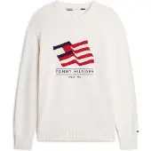 Tommy Hilfiger Rwb Crew Neck Sweater Ivory Petal Size: M | Sweaters Outlet | Heren | Wit