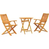 vidaXL Opvouwbare Bistroset 3 st Bruin Massief Acacia Hout