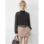 Bianco Polka Dot Coltrui Chiffon Blouse
