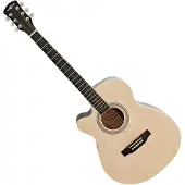 Gear4Music Single Cutaway Left Handed Acoustic Guitar by Natural