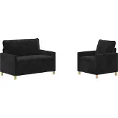 vidaXL Bankstel 2 st Zwart Polyester