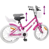 vidaXL Kinderfiets 18 Inch voor 5-7 jaar oud Donkerroze