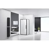 Van Rijn ST04 douchecabine helder glas 100x90cm zwart