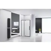 Van Rijn ST04 nisdeur helder glas 120cm zwart