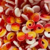 Stick 7-Jelly gummy-perzikringen snoep 1kg - HALAL - met rundergelatine