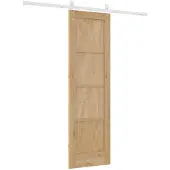 vidaXL Schuifdeur 61 x 198,5 cm Massief grenenhout Natuurlijk en Wit