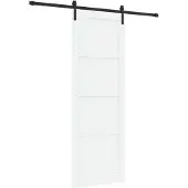vidaXL Schuifdeur Wit en zwart 83 x 232 cm Massief grenenhout