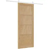 vidaXL Schuifdeur 86 x 211 cm Massief grenenhout Natuurlijk en Wit