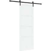 vidaXL Schuifdeur Wit en zwart 83 x 232 cm Massief grenenhout