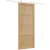 vidaXL Schuifdeur Natuurlijk en Wit 86 x 211 cm Massief grenenhout