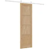vidaXL Schuifdeur 61 x 198,5 cm Massief grenenhout Natuurlijk en Wit