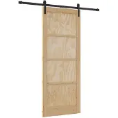 vidaXL Schuifdeur 86 x 211 cm Massief grenenhout Naturel en Zwart