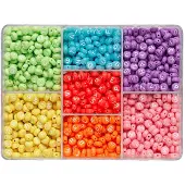 Panduro Kralenmix - letters pastel - 7 kleuren