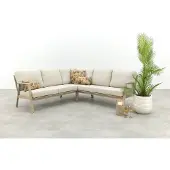 Van der Garde Tuinmeubelen Viento aluminium hoekbank - Latte
