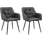 Notio Living Bostony- Eetkamerstoel set van 2 in stof antraciet