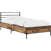 vidaXL Bedframe Oud hout 80 x 200 cm Bewerkt hout