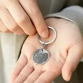 Yoursurprise Gepersonaliseerde foto sleutelhanger - cirkel - Zilver