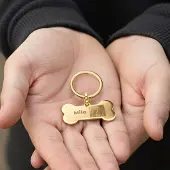 Yoursurprise Gepersonaliseerde fotosleutelhanger - Bot - Goud