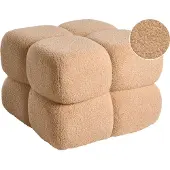 Beliani CALIENTE - Poef - Beige - Bouclé