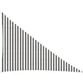 vidaXL Zonneschaduwzeil 3 x 4 x 5 m HDPE Driehoekig Lichtgrijs en wit